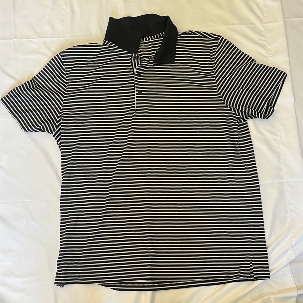 Izod Black and White Striped Shirt